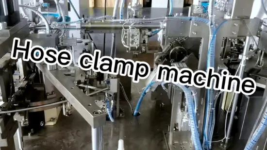 Máquina de montagem de braçadeira de mangueira com acionamento sem-fim